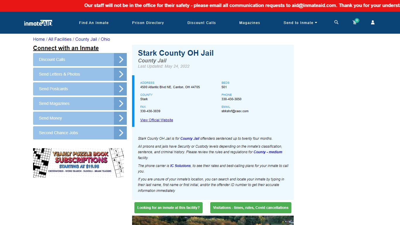 Stark County OH Jail - Inmate Locator - Canton, OH