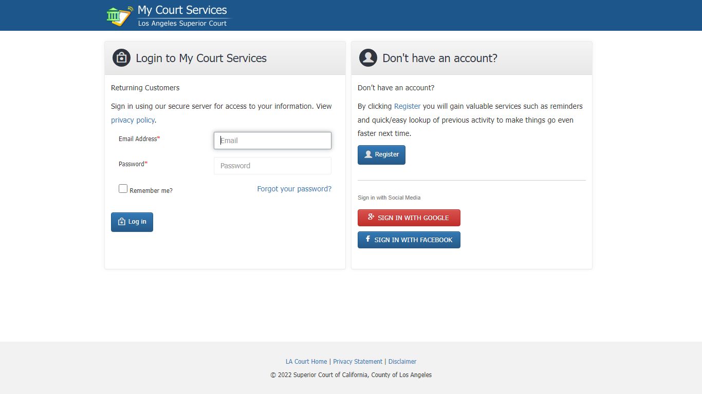 Make an Appointment – Login - My Court Services - Los ...
